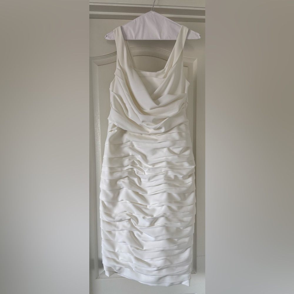 White Sheath Dress. Formal.